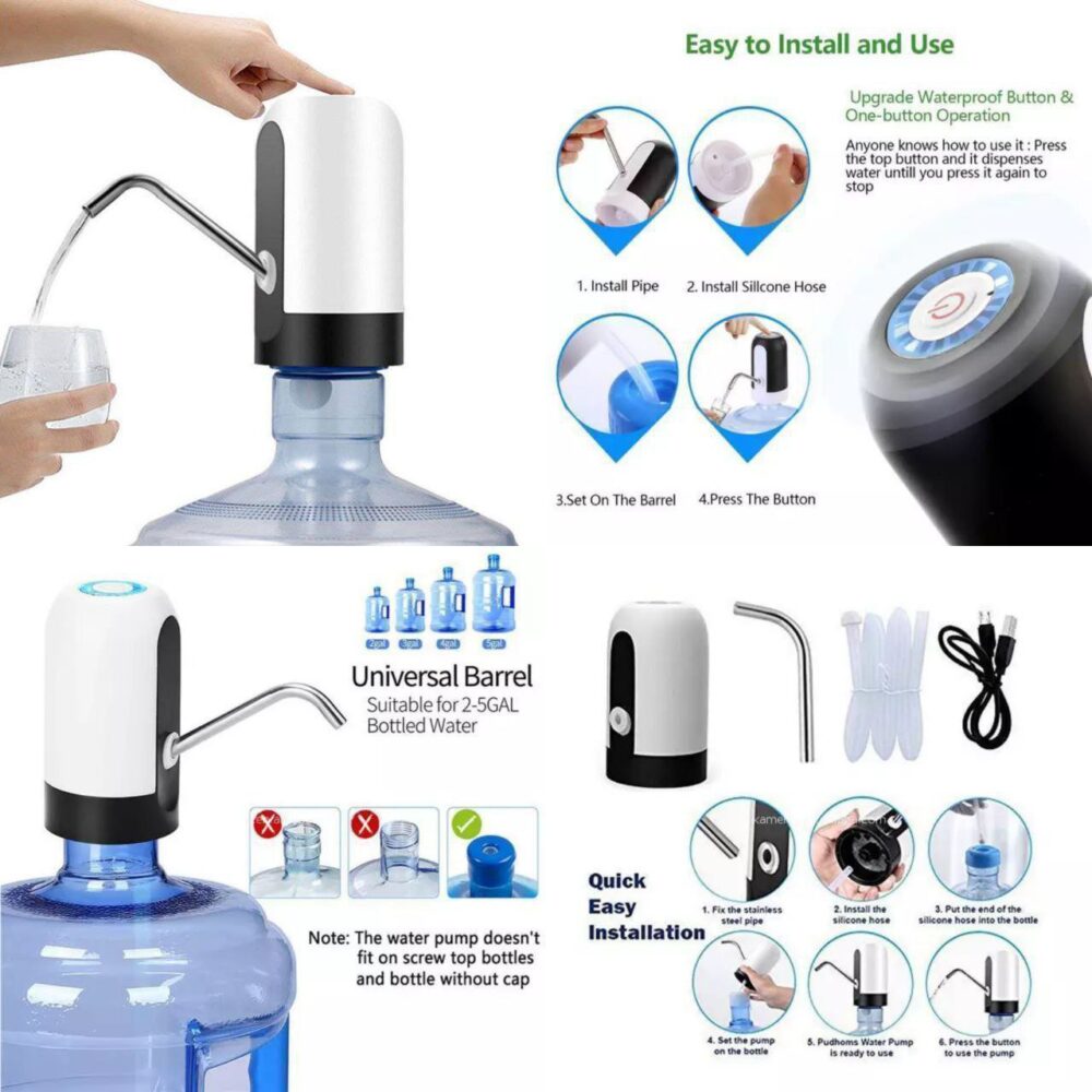 Automatic USB Rechargeable Water Dispenser Pump for 5 Gallon Bottles - Image 7