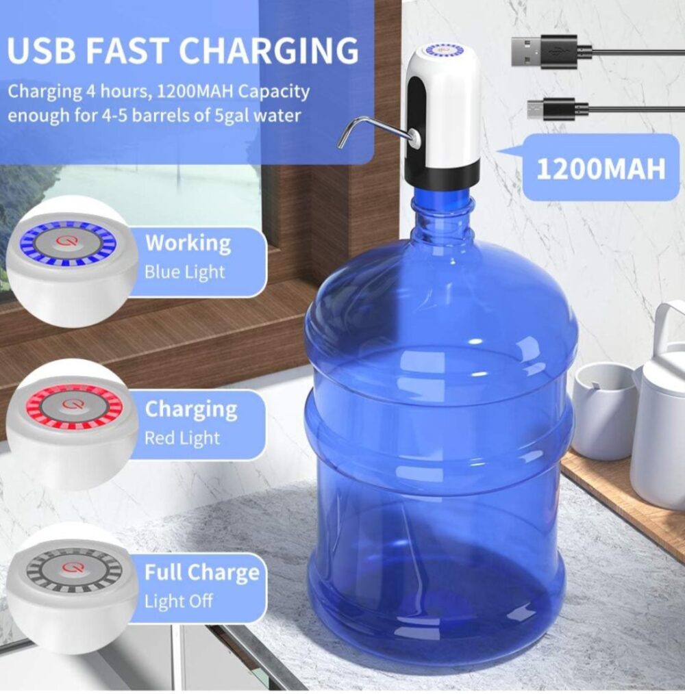 Automatic USB Rechargeable Water Dispenser Pump for 5 Gallon Bottles - Image 6
