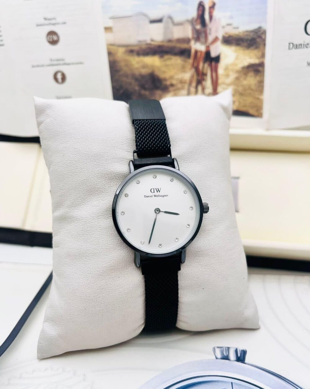 Daniel Wellington Classic Petite Watch – Black Mesh Strap, White Dial - Image 10