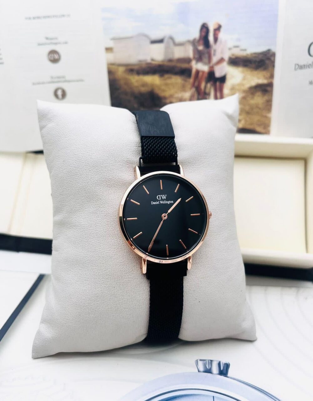 Daniel Wellington Classic Petite Watch – Black Mesh Strap, White Dial - Image 7