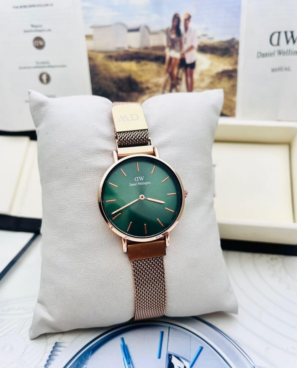 Daniel Wellington Classic Petite Watch – Black Mesh Strap, White Dial - Image 2