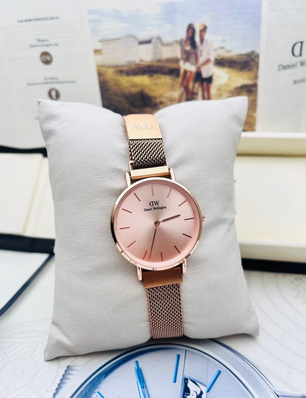 Daniel Wellington Classic Petite Watch – Black Mesh Strap, White Dial - Image 3