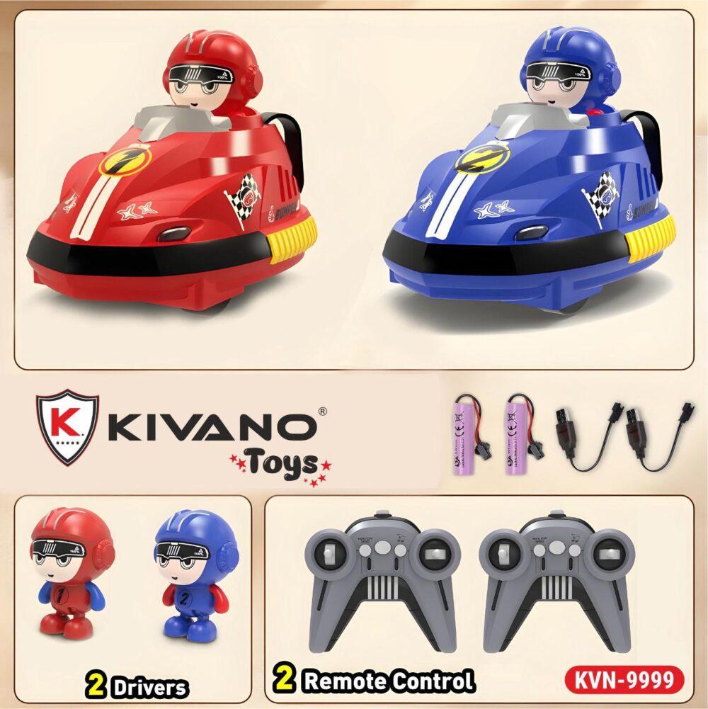 RC Bumper Car | Viral Toy Remote Control, Ejecting Car with Music and LED Lights, Birthday Gifts Toys,Assorted Battle for Girls Boy Kids, Set of 2, 360° Rotation, Parent-Child Competition - Image 2